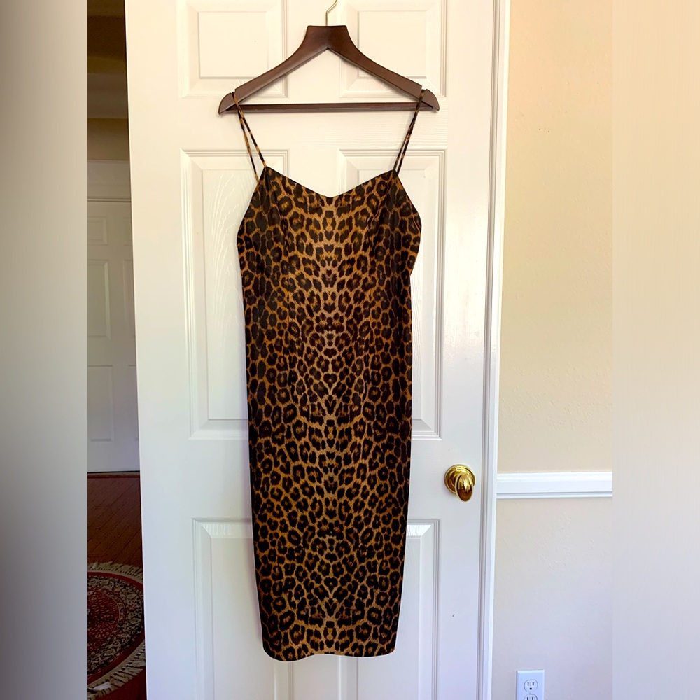 Handmade Leopard Dress: Spaghetti Straps, Side Slit, Unlined, Wrinkle-Free 8/10